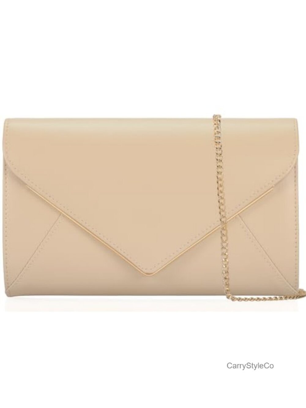 PU Leather Envelope Clutch Evening Bag with Detachable Chain